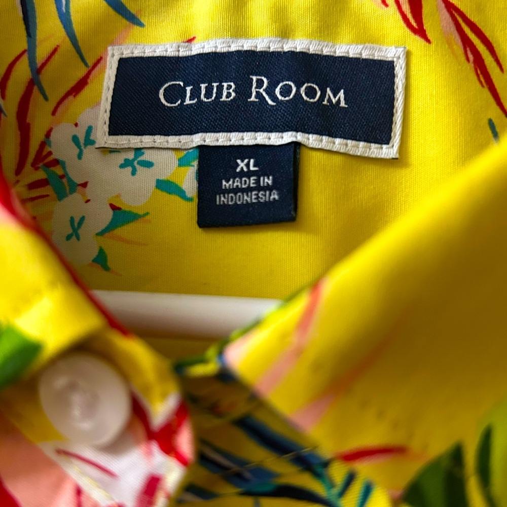 Club Room Tropical Button Down Shirt EUC - Picture 3 of 3